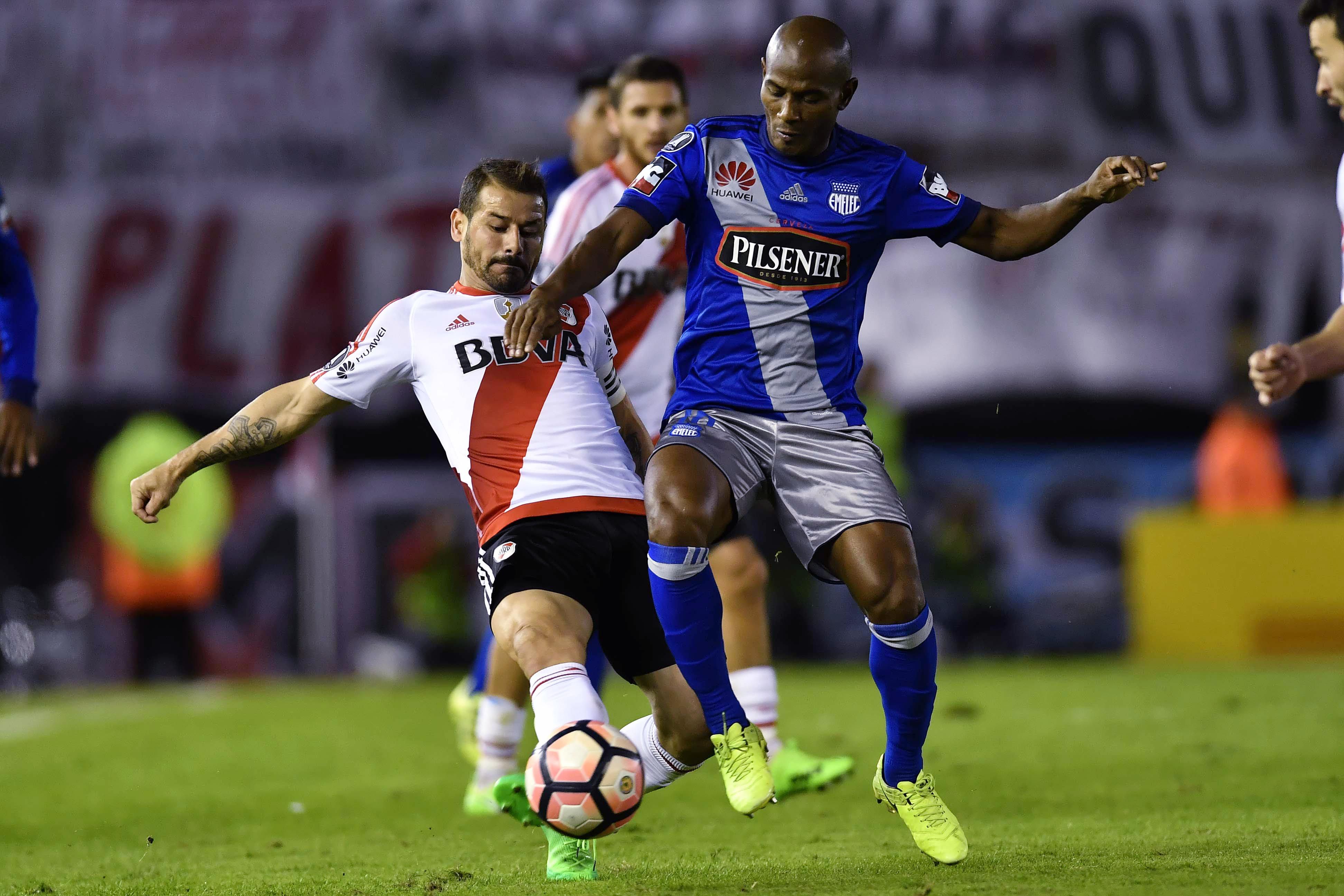 T&eacute;lam 10/05/2017 Buenos Aires: Rodrigo Mora, delantero y figura del equipo de River Plate, en el partido que disputa el conjunto de Marcelo Gallardo frente a Emelec de Ecuador, para pasar a los octavos de final de la Copa Libertadores. Foto: Santa Cruz/CF