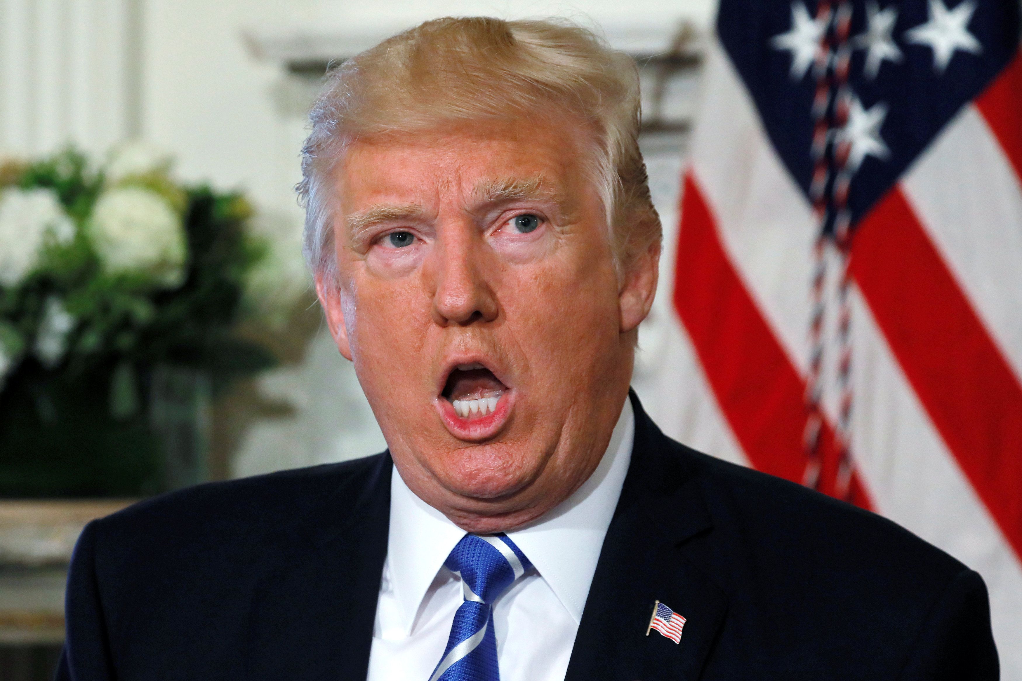 U.S. President Trump speaks to reporters about North Korea at his golf estate in Bedminster, New Jersey U.S. President Trump speaks to reporters about North Korea at his golf estate in Bedminster, New Jersey