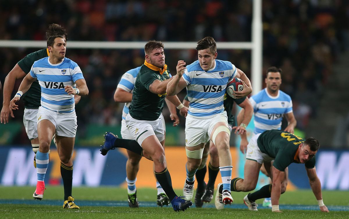 DYN11, PUERTO ELIZABETH, 19/08/2017, LOS SELECCIONADOS DE RUGBY DE SUD�FRICA (SPRINGBOKS) Y ARGENTINA (LOS PUMAS) SE ENFRENTAN EN EL PARTIDO CORRESPONDIENTE A LA 1� FECHA DEL RUGBY CHAMPIONSHIP 2017 EN EL NELSON MANDELA BAY STADIUM DE PUERTO ELIZABETH.FOTO:DYN/VILLAR PRESS