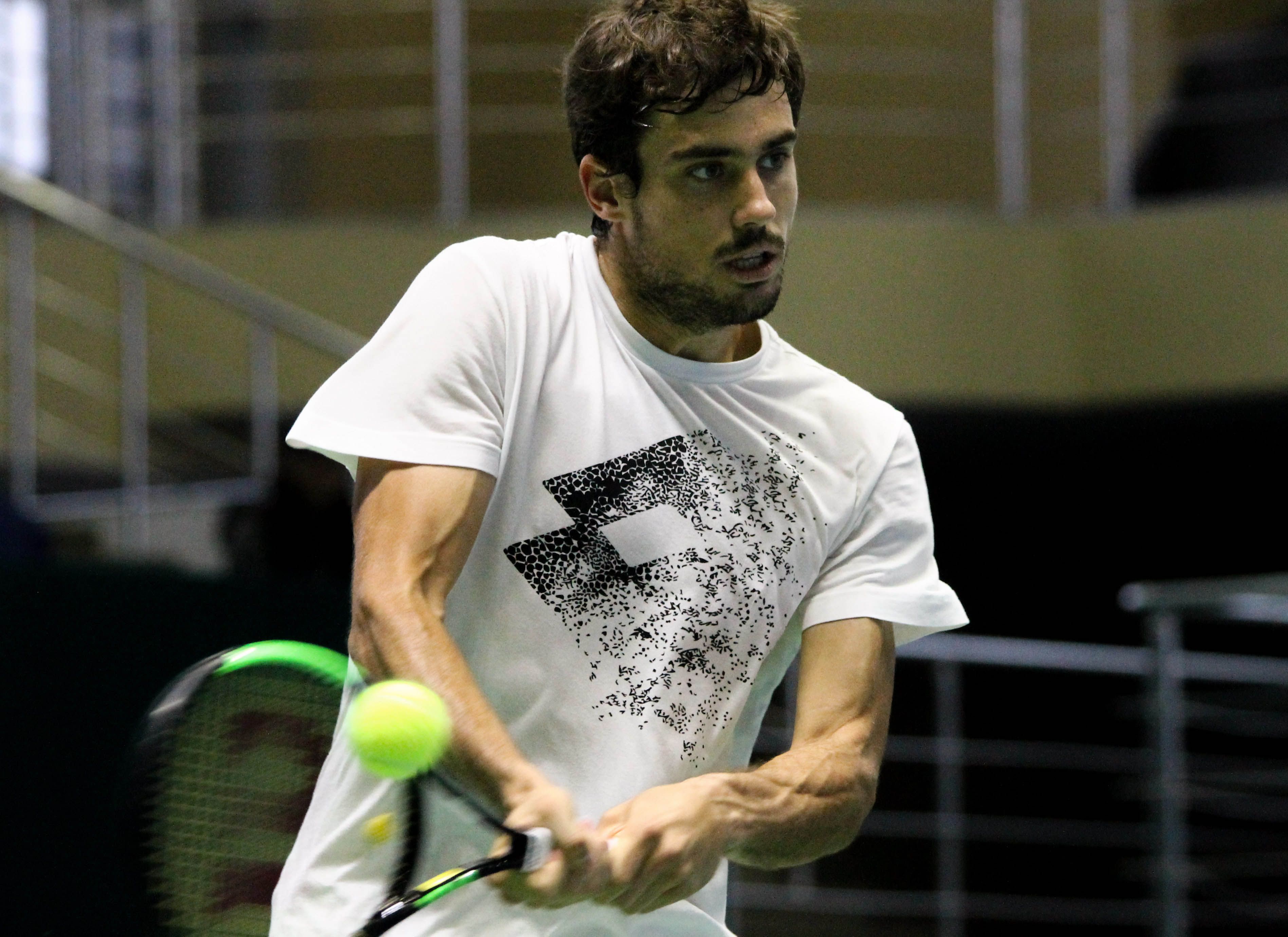 DYN23, BUENOS AIRES 11/09/17,  EL EQUIPO ARGENTINO DE COPA DAVIS DISIP� HOY EL TEMOR CON QUE HAB�A LLEGADO A ASTANA AL PRACTICAR POR PRIMERA VEZ EN LA CANCHA DEL ESTADIO, DONDE EL VIERNES EMPEZAR� LA DEFENSA DE LA PLAZA EN EL GRUPO MUNDIAL DE COPA DAVIS, Y COMPROBAR QUE ES UNA SUPERFICIE R�PIDA PERO 