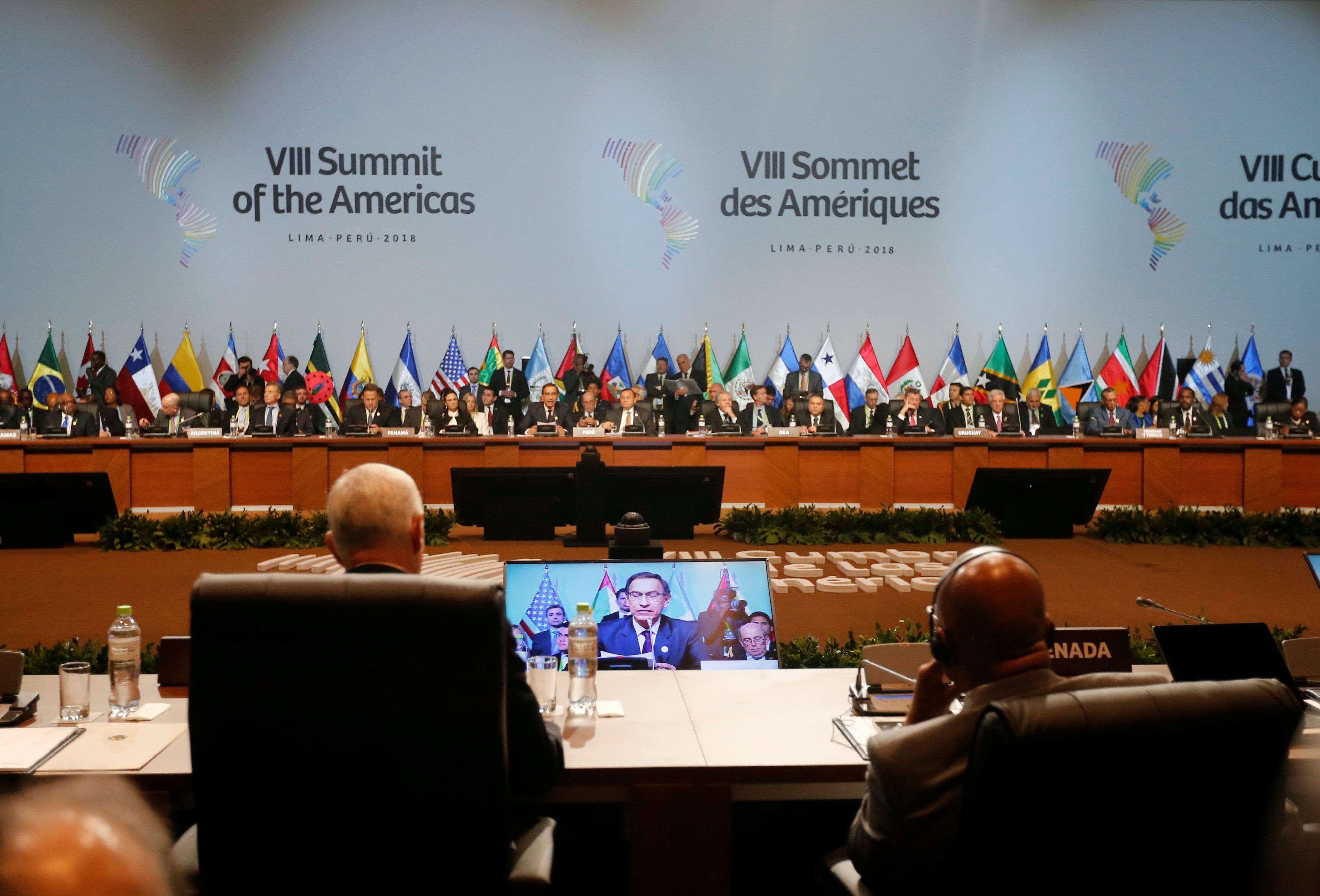 Leaders of the Americas participate in the opening session of the Americas Summit in Lima,
