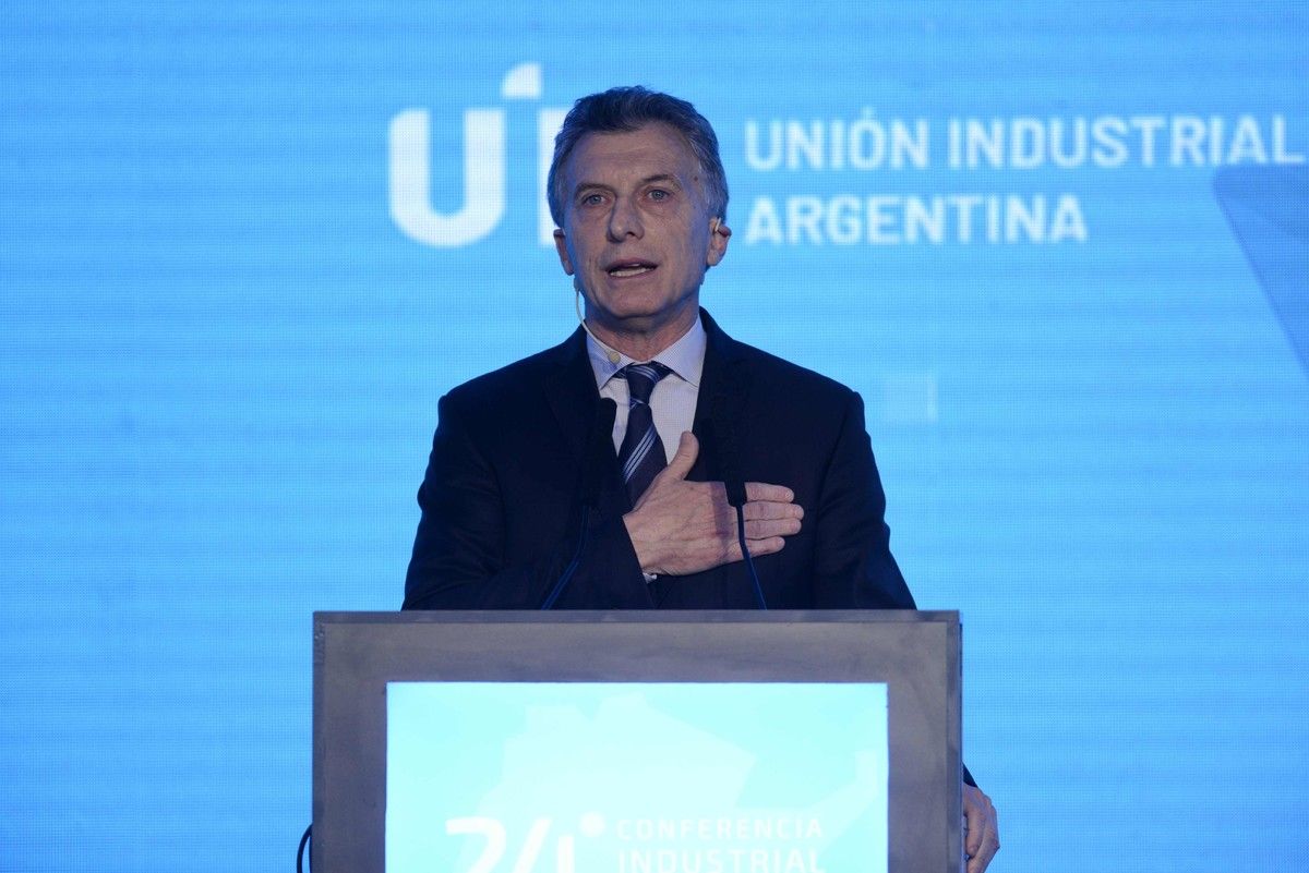 El presidente Mauricio Macri en la 24 conferencia de la Uni&oacute;n Industrial Argentina. Fotos Emmanuel Fern&aacute;ndez