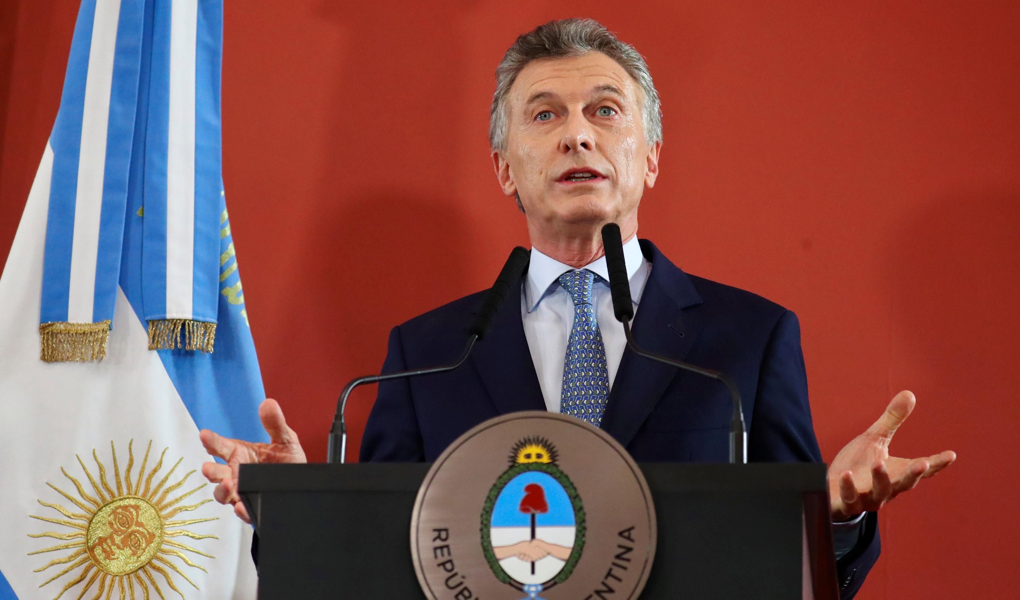 Argentina&rsquo;s President Macri speaks during an ceremony at the Casa Rosada Presidential Palace in Buenos Aires,