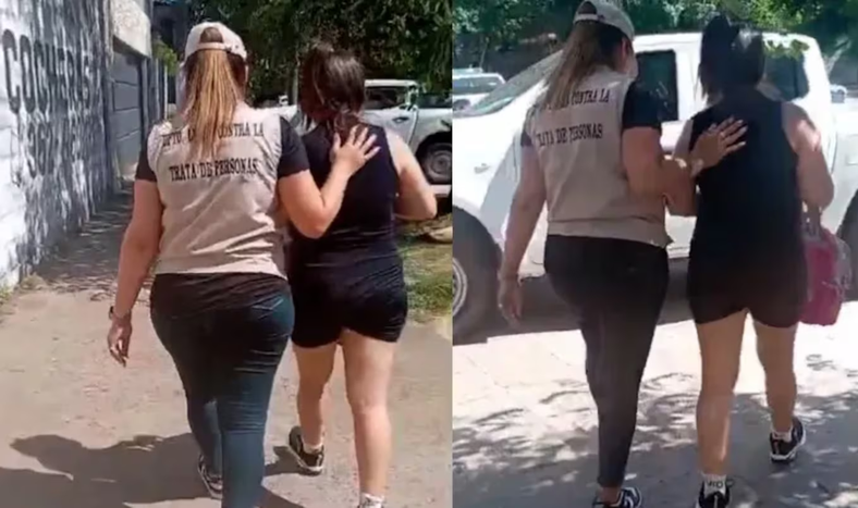 El momento en el que rescatan a la presunta víctima en Chaco.