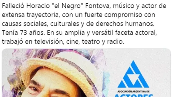 Dolor en las redes por la muerte de Horacio Fontova