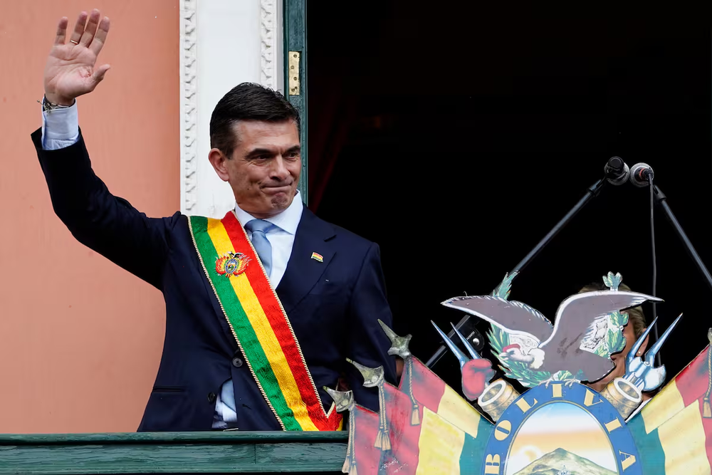 El presidente de Bolivia, Rodrigo Paz, durante su investidura en noviembre de 2025