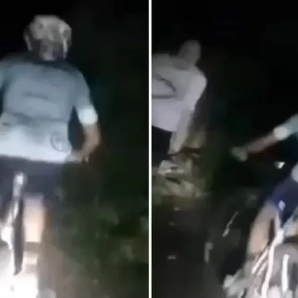 Dos ciclistas que se toparon con un fantasma bajando de un cerro y el video se viralizó