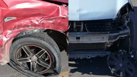 Dos siniestros viales a pocas cuadras de distancia dejaron un motociclista herido en Rivadavia