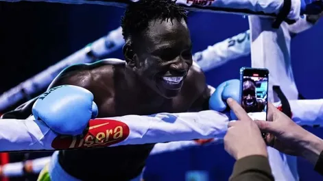 Imponente. Touba Niang está siendo noticia en el mapa del boxeo argentino.