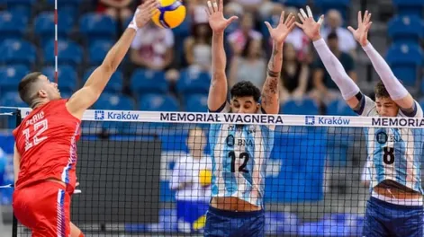Con Lima y Sánchez, la selección de vóley le ganó a Serbia en la previa del Mundial
