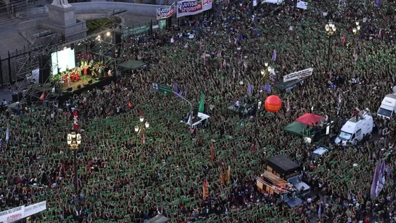 Marea verde frente al Congreso nacional