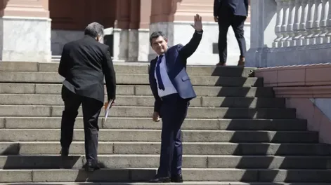 Marcelo Orrego, en el ingreso a la Casa Rosada.-
