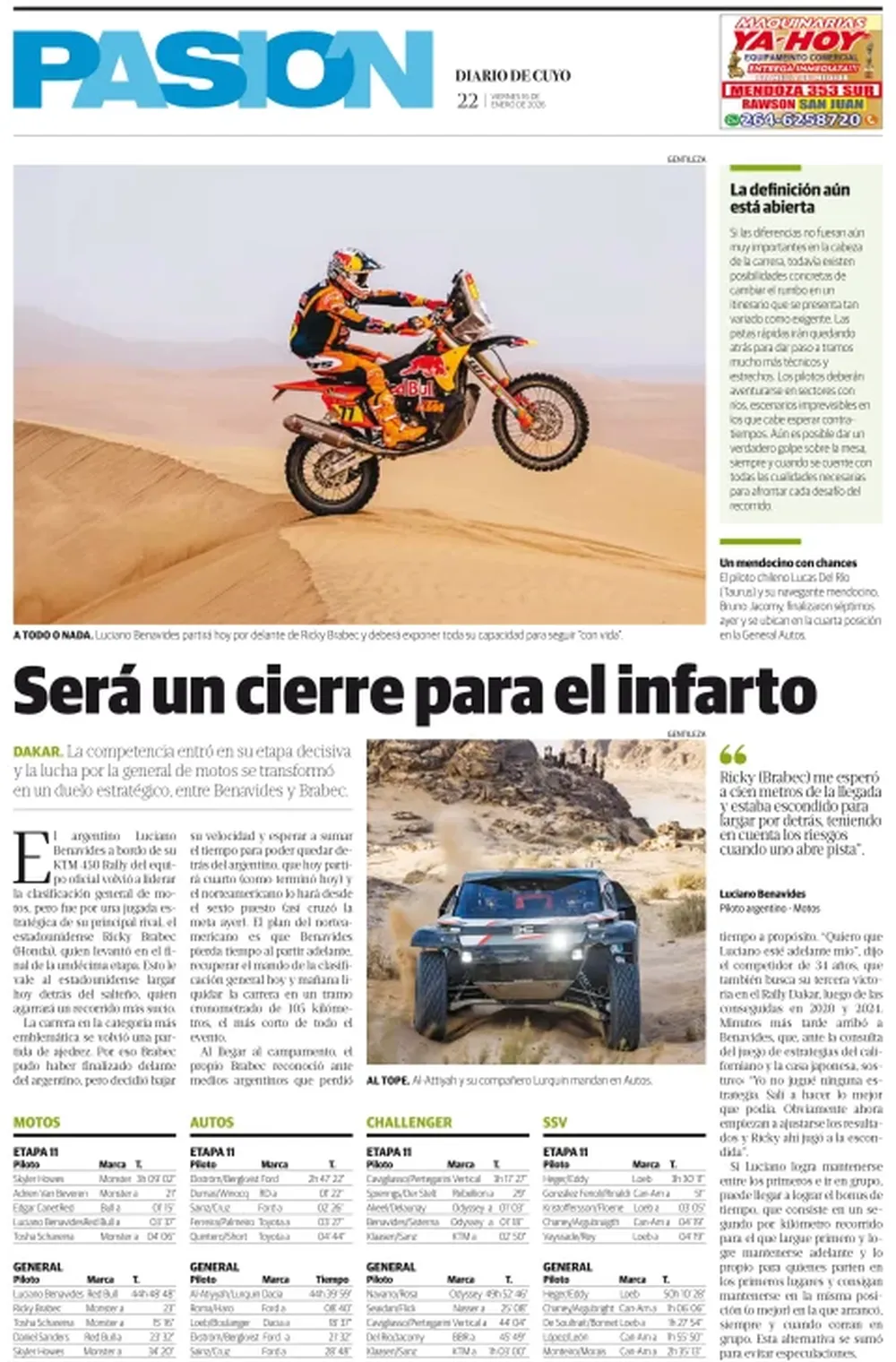 Tapa Pasion 16 de Enero 2026