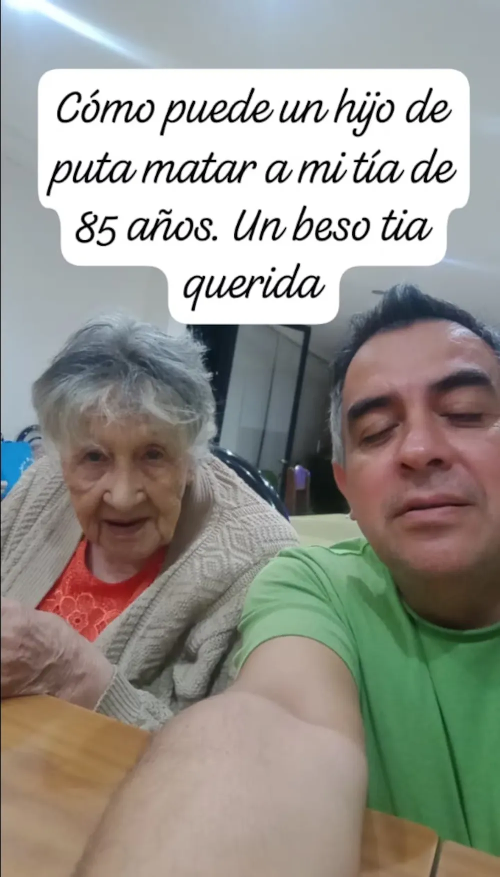 "Un beso t&iacute;a querida": el desgarrador posteo del sobrino que encontr&oacute; a la mujer de 85 a&ntilde;os brutalmente golpeada en San Luis. (Foto: Facebook / Sergio Eduardo Diaz Esp&iacute;nola).