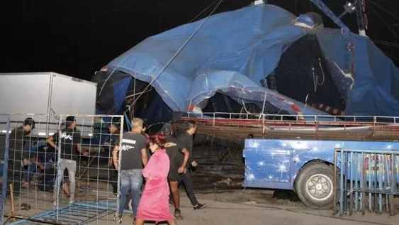 El circo castigado por el intenso viento del miércoles funcionará en el Mocoroa