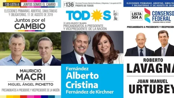 Todas las boletas de los candidatos a presidente para las PASO