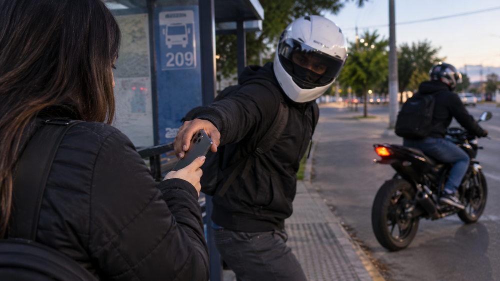 A la mujer le sacaron el celular en una parada de colectivos.&nbsp;