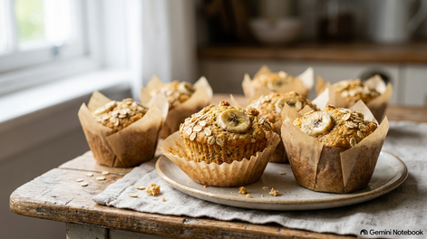 con 2 bananas y 1 taza de avena: receta de muffins en licuadora sin harina ni azucar