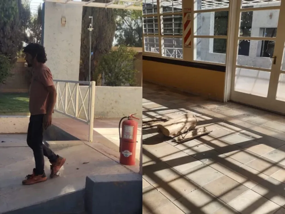 Rompió el vidrio de un salón de eventos para llevarse un matafuegos y quedó detenido