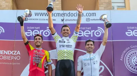 Mauricio Páez, Nicolás Tivani y Rafael Andriato, el podio del prólogo a la Vuelta de Mendoza