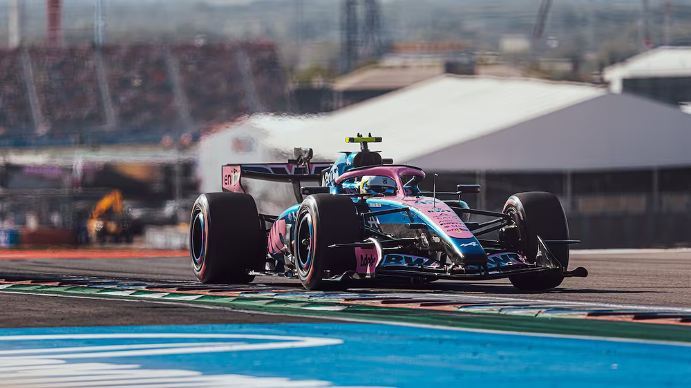 Franco Colapinto, con su Alpine en el Circuito de las Américas, en Austin.