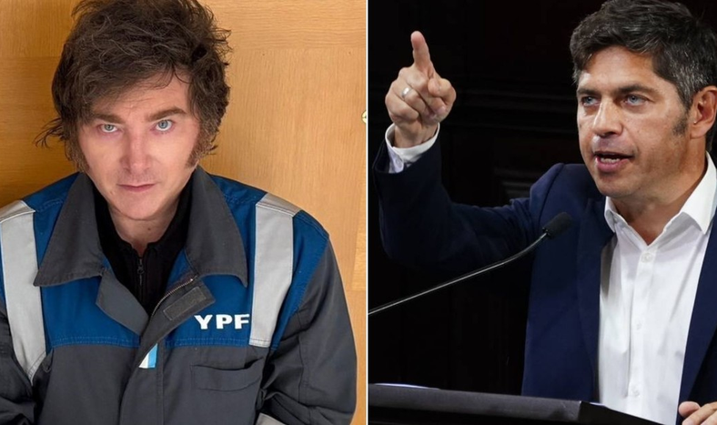 El presidente Javier Milei y el gobernador bonaerense AxelKicillof volvieron a cruzarse, esta vez por YPF.