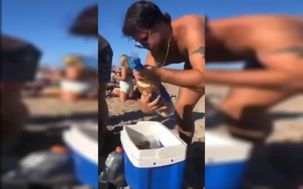 Camuflaron una botella de alcohol en un pan lactal para ingresar a la playa