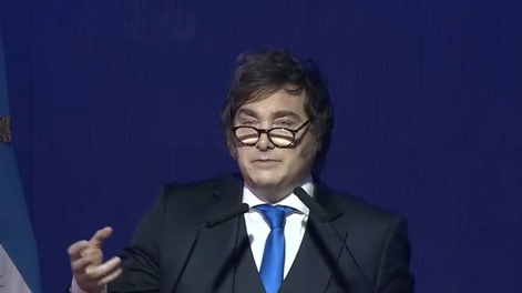 Javier Milei, en el centro de Monitoreo VISA.