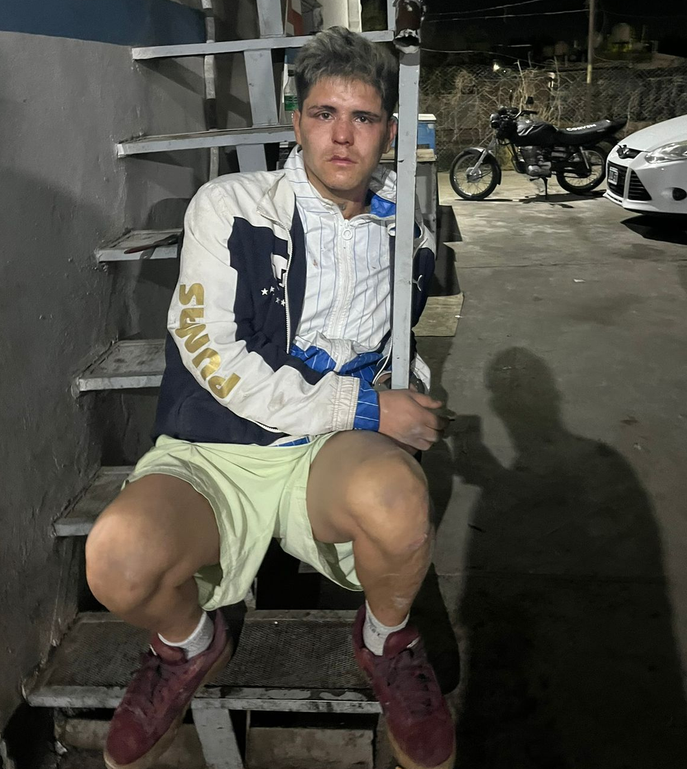 Dante Sergio Jesús Muñoz Guiñez, el detenido por querer asaltar con un cuchillo a un policía en Rawson.&nbsp;