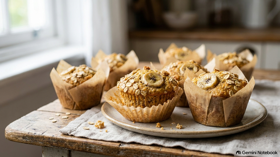 con 2 bananas y 1 taza de avena: receta de muffins en licuadora sin harina ni azucar