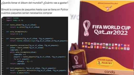 Inventó un programa para calcular cuánto sale llenar el álbum de Qatar 2022