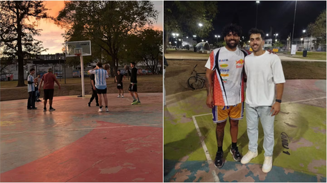 el gesto inolvidable de facundo campazzo: se metio a jugar un picado en una plaza y el video se volvio viral