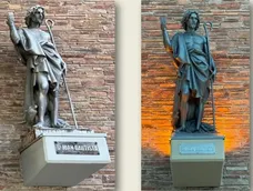 Las seis esculturas históricas que ornamentan la Catedral de San Juan fueron oficialmente restituidas a sus lugares originales.