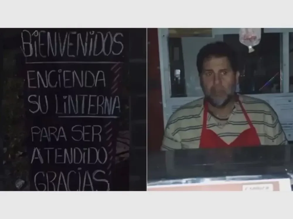 Cansado de pagar facturas de luz casi millonarias, un carnicero atiende con linternas para ahorrar