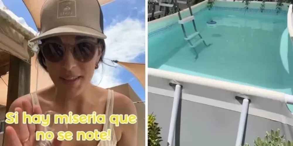 Mostró el truco para hacer un barrefondo casero para la pileta y se volvió viral