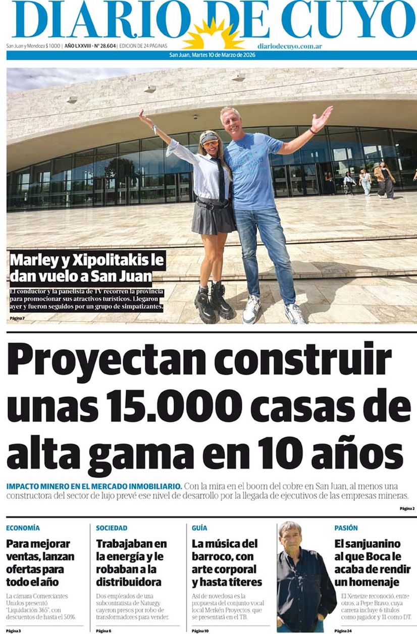 Diario de Cuyo | Tapa Edición 10 de Marzo 2026