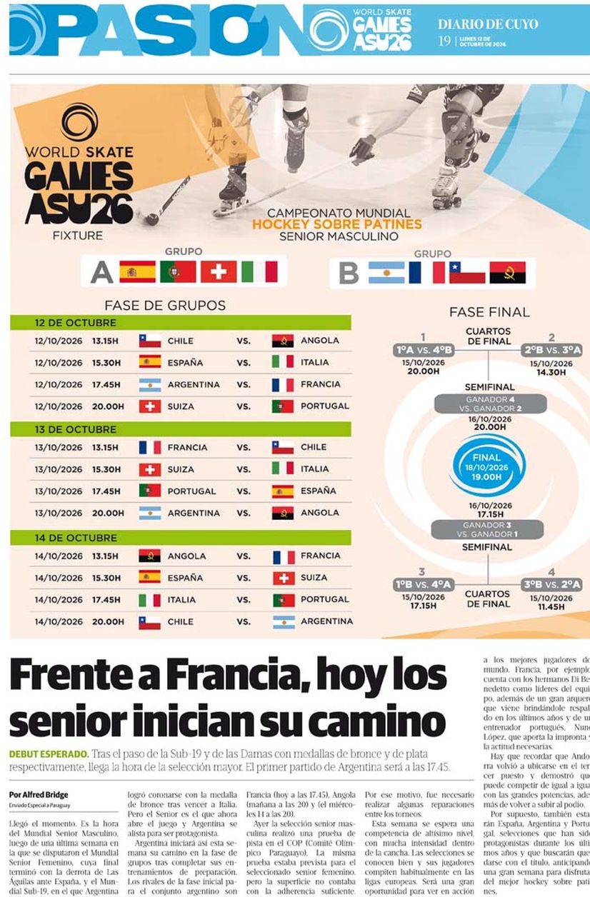 Diario de Cuyo | Tapa Pasión 12 de Octubre 2026