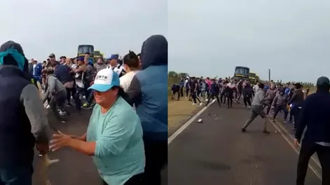 La barra brava de Talleres levantó un piquete a la fuerza para llegar a Chaco