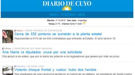 Ahora Diario de Cuyo en formato para tablets y teléfonos móviles