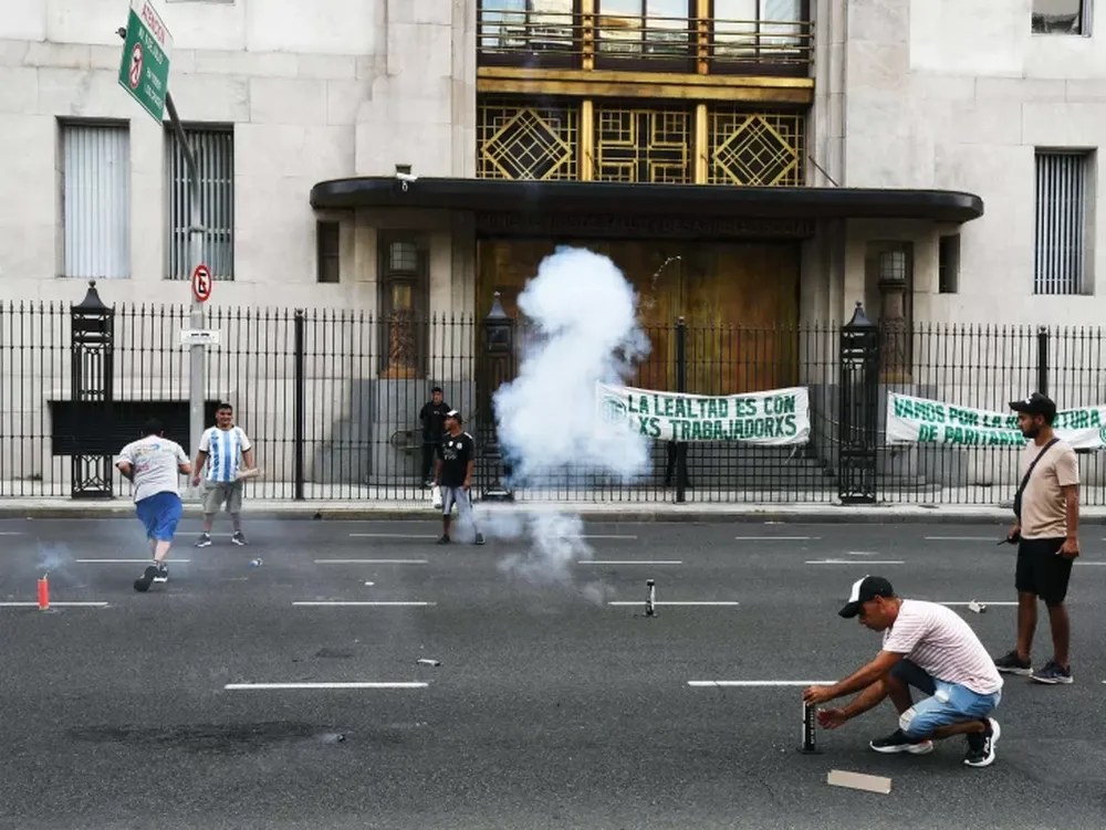 Protesta piquetera por la baja de los Potenciar