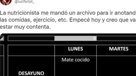 La nutricionista le pidió que anotara todo lo que come y se volvió viral