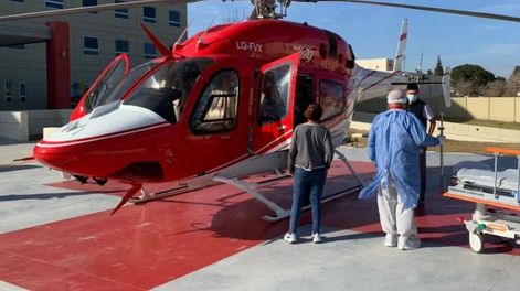 Un anciano jachallero sufrió un ACV y lo trasladaron al hospital en helicóptero