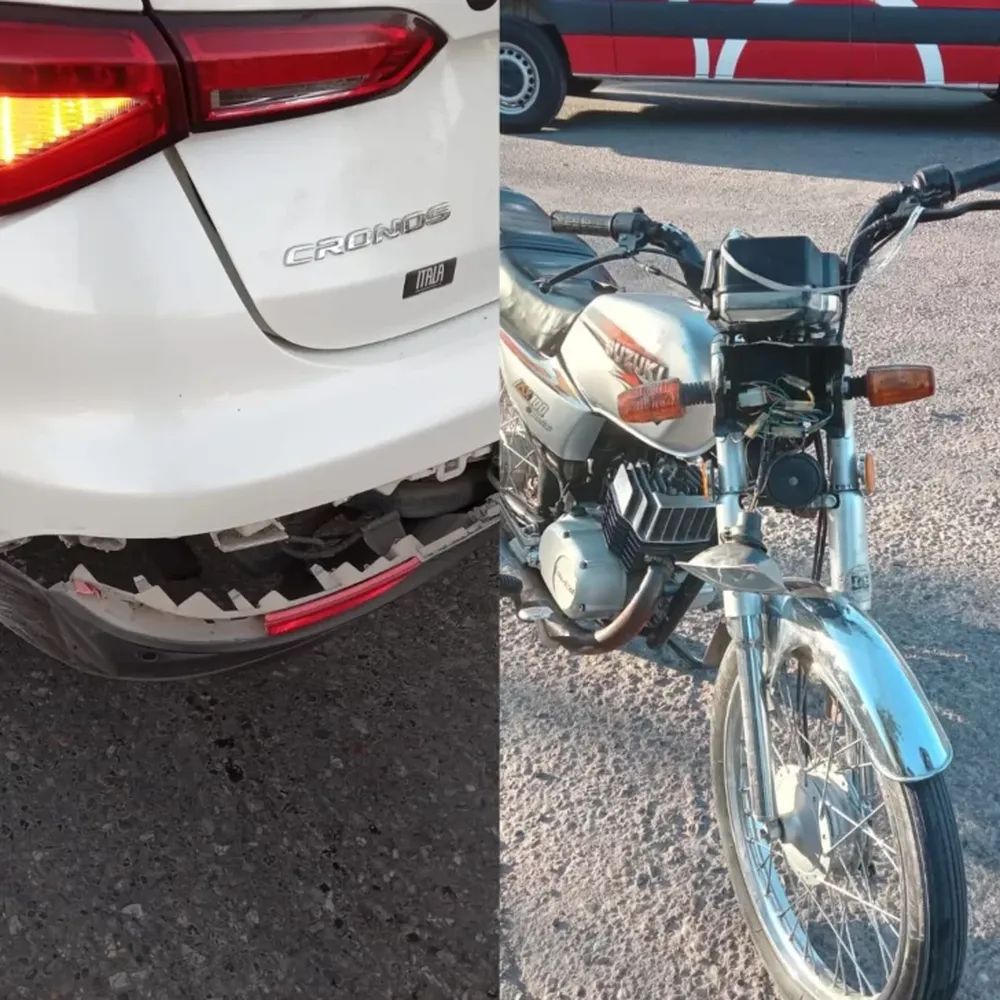 Motociclista resultó herida tras chocar contra un remís