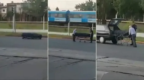Un muerto sin ataúd se cayó del coche fúnebre e interrumpió el tránsito