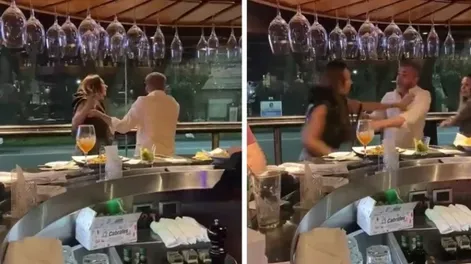 Fue a un restaurante, se encontró a su expareja con otra mujer y lo atacó
