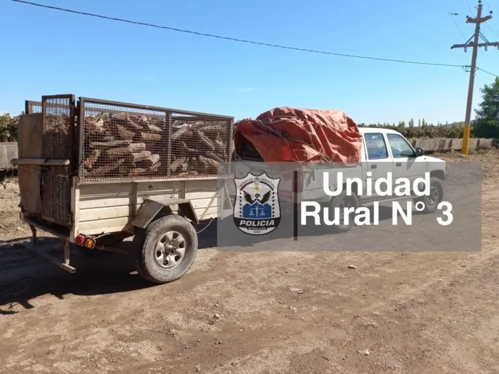 Interceptaron a un sujeto que trasladaba una tonelada de leña de algarrobo sin permiso