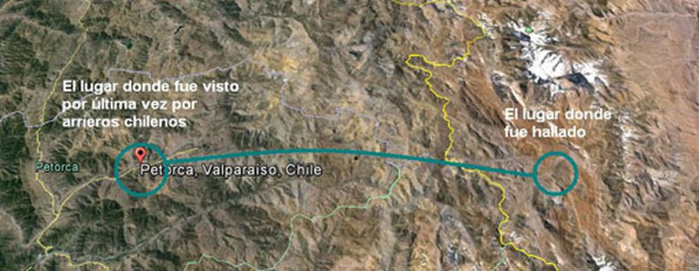 Los 70 kilómetros que recorrió Gómez en la Cordillera