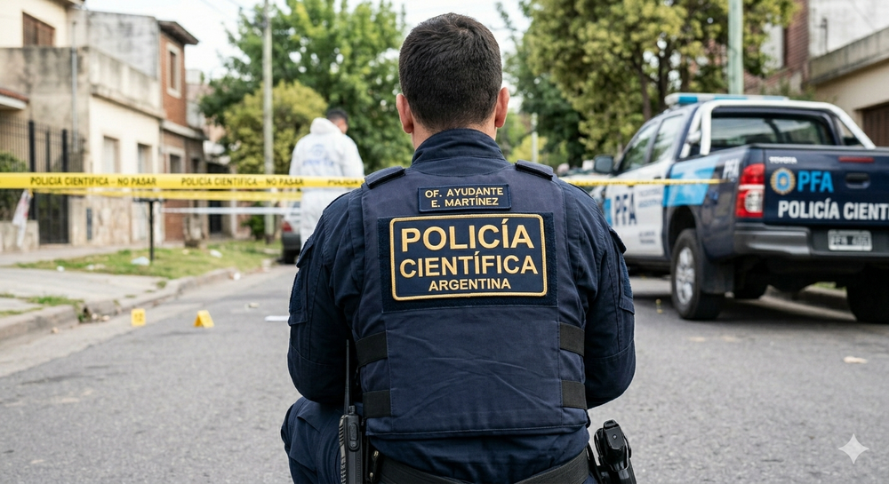 La Policía Científica trabajó en el lugar. Imagen creada con IA.