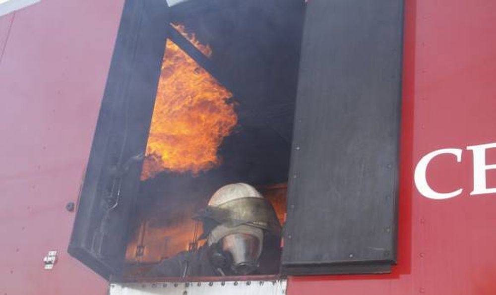Una mirada al interior del simulador de incendios