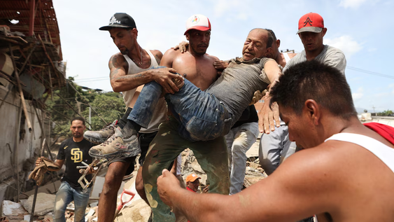 ya son 589 los muertos por el doble terremoto en venezuela y continua la busqueda de sobrevivientes